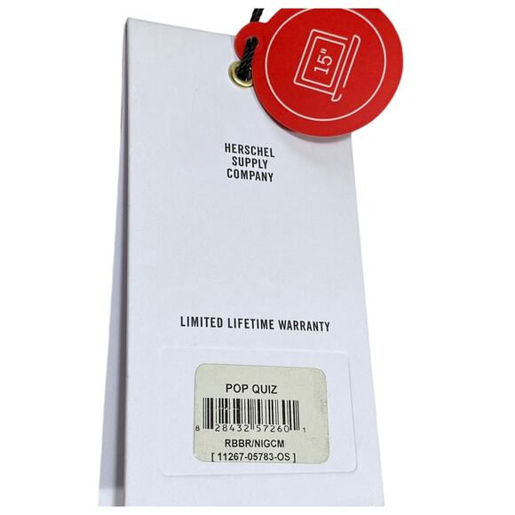 Herschel Pop Quiz Backpack Brown Black Camo Red Lining 15" Laptop 22 Liters New - Picture 8 of 9